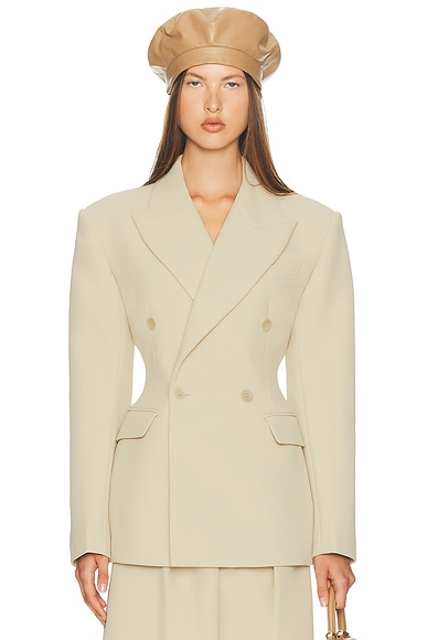 The Double Breasted S Curve Jacket in Very Heavy Crepe