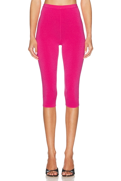 Helsa Beckette Knit Capri in Shocking Pink