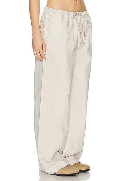 Shop Helsa Workwear Drawcord Pants In Ecru
