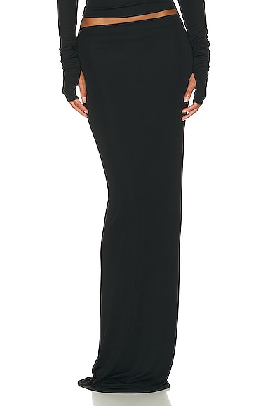 Helsa Matte Jersey Slim Skirt in Black
