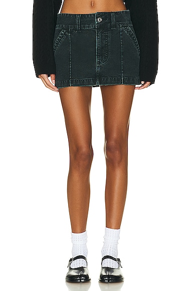 Helsa Workwear Mini Skirt in Black