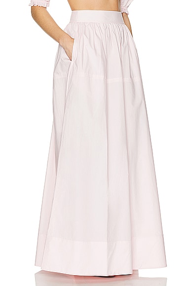 Helsa Poplin Maxi Skirt In Pale Pink
