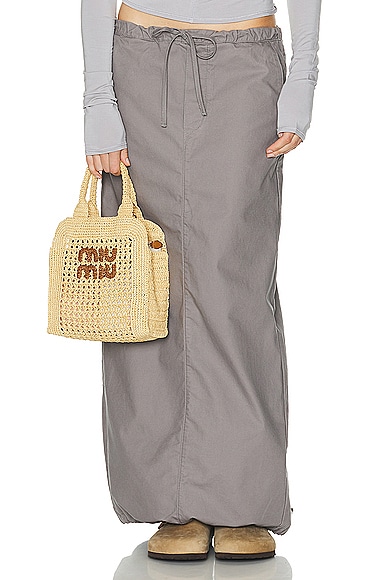 Shop Helsa Workwear Drawcord Maxi Skirt In Dark Grey