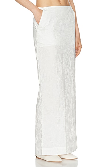 Helsa Crinkle Maxi Skirt In White