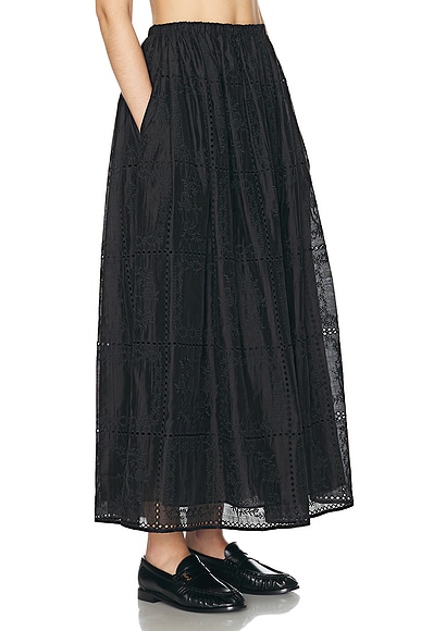 Shop Helsa Handkerchief Midi Skirt In Black