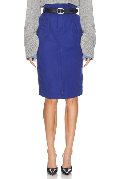 Paperbag Skirt in Workman Blue