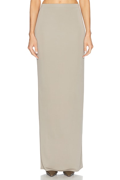 Helsa Matte Jersey Slim Skirt in Oyster