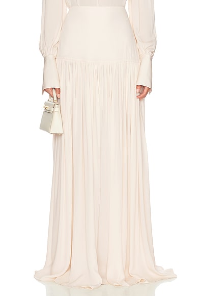 Helsa Diaphanous Maxi Skirt in Vanilla