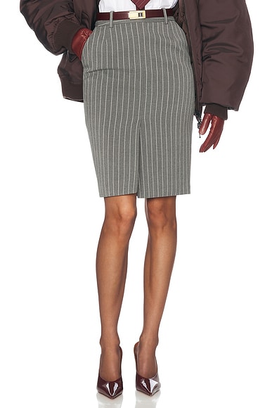 Pinstripe Pencil Skirt