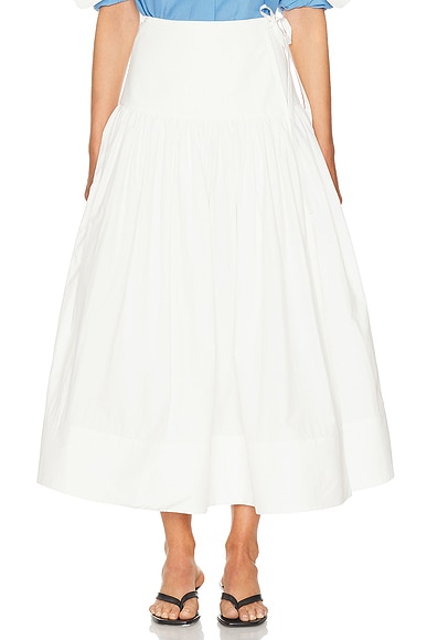 Midi Wrap Skirt in Tech Poplin