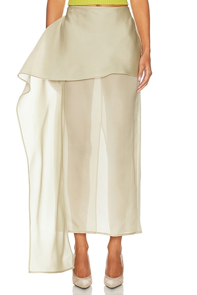 The Silk Gazar Skirt With Drape