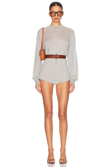 Helsa Aurinda Romper in Heather Grey