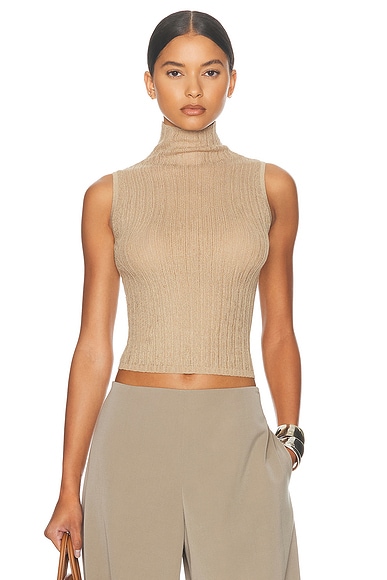 Helsa Molly Tank Top in Beige