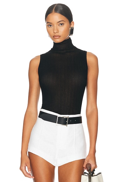 Silk sleeveless turtleneck tops top