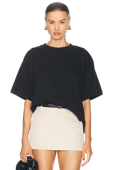 Helsa The Boxy Tee in Thick Jersey in Black