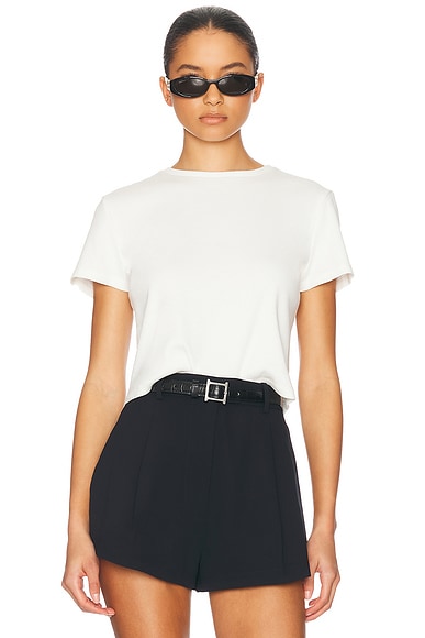 Helsa The Rib Baby Tee in Natural White