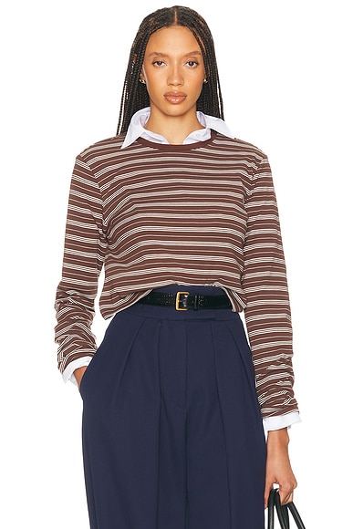 The Rib Long Sleeve Tee in Stripe