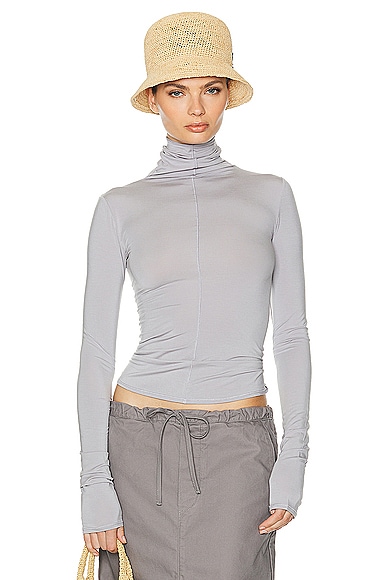 Jersey Seamed Top in Grey