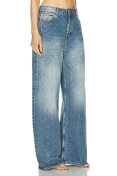 Shop Heavy Manners Low Rise Baggy Denim In Vintage Wash
