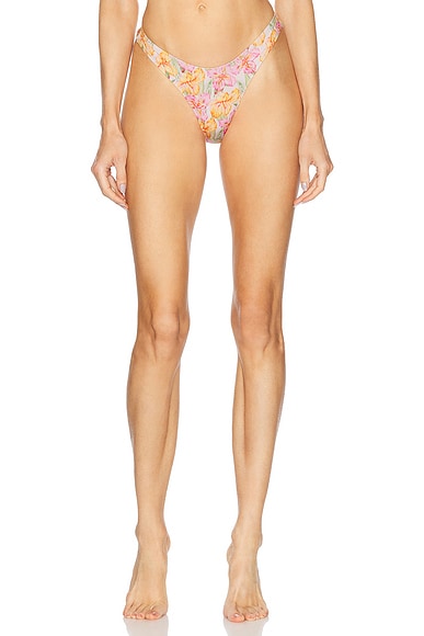 Heavy Manners High Cut Cheeky Bikini Bottom in Its in His Kiss