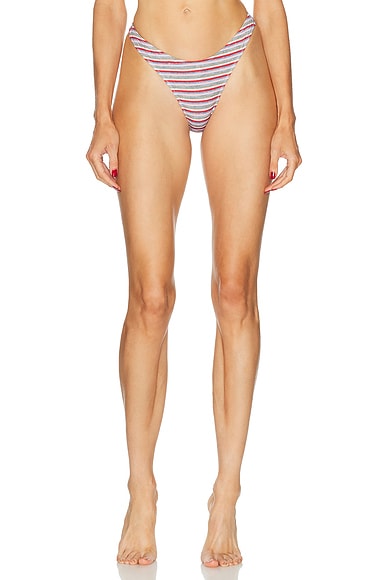 Heavy Manners High Cut Cheeky Bikini Bottom in Back To Basics