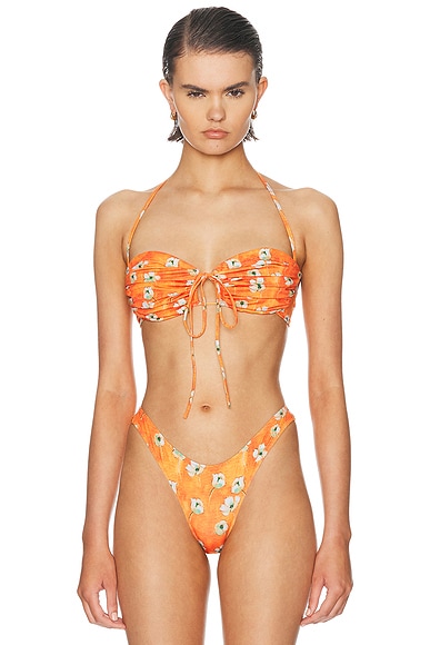 Ruched Bandeau Bikini Top