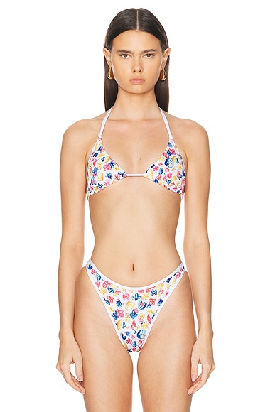 Shop Heavy Manners Double String Bikini Top In Coney Island