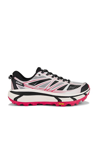Hoka U Mafate Speed 2 Sneakers in Galactic Grey & Ruby Red