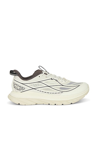 HOKA M Mach Remastered in Eggshell & Asphalt Grey