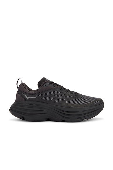 Hoka Bondi 8 Sneaker in Black & Iron Ore | FWRD
