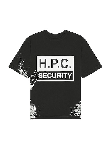 Heron Preston Mens Black H.p.c. Security Slogan-print Cotton-jersey T-shirt In Black