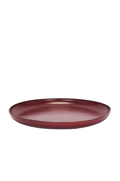 Hunting Season Molded Leather Oversized Tray in Deep Red