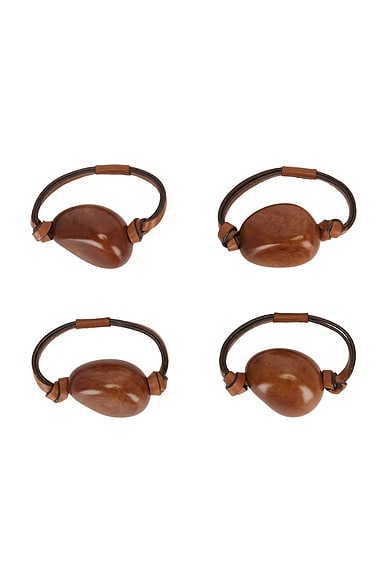 Hunting Season Tagua Napkin Rings in Cognac & Cognac
