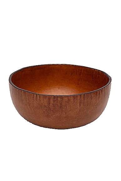 Hunting Season Molded Leather Bowl in Cognac