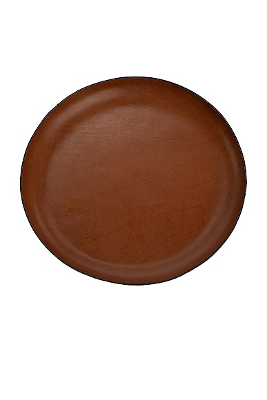 Hunting Season Molded Leather Oversized Tray in Cognac