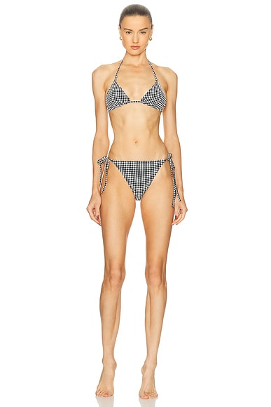 Hunza G Sabrina Bikini Set in Black Gingham