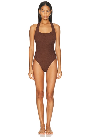 Hunza G Sandy Swimsuit in Metallic Chocolate