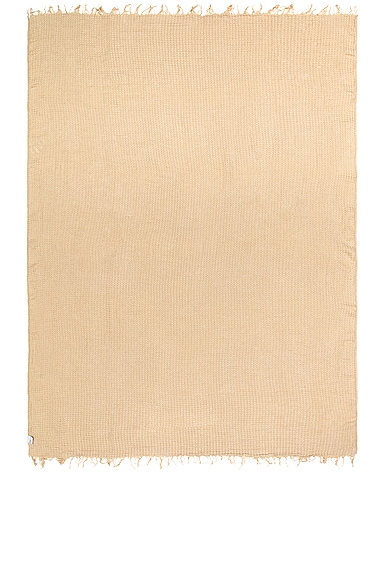 Hawkins New York Simple Linen Throw Blanket In Flax