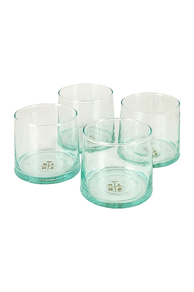 Recycled Glassware Set of 4 Medium Cup
