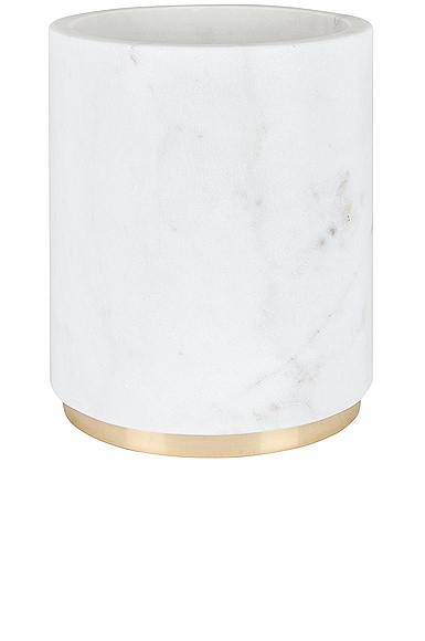 HAWKINS NEW YORK Utility Canister in White & Brass