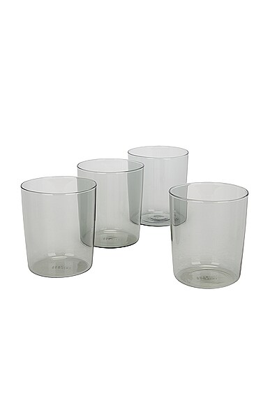 Shop Hawkins New York Essential Set Of 4 Medium Glasses In Smoke
