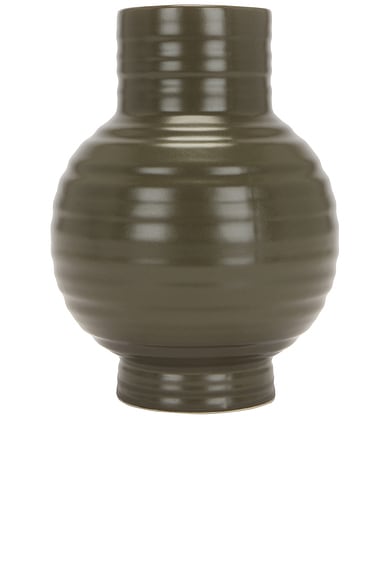 HAWKINS NEW YORK Essential Large Ceramic Vase in Olive