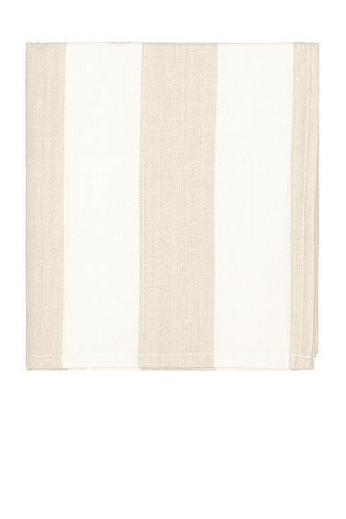 HAWKINS NEW YORK Essential Striped Tablecloth in Ivory & Flax