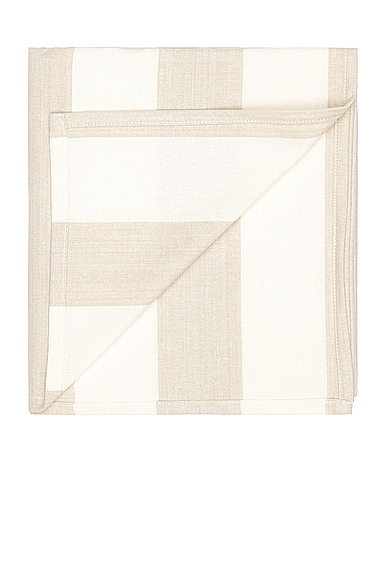 Shop Hawkins New York Essential Striped Tablecloth In Ivory & Flax
