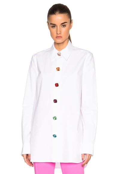 Long Shirt with Crystal Buttons