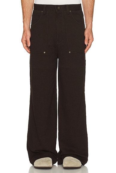 ISA BOULDER Loop Patch Pants in Dark Brown