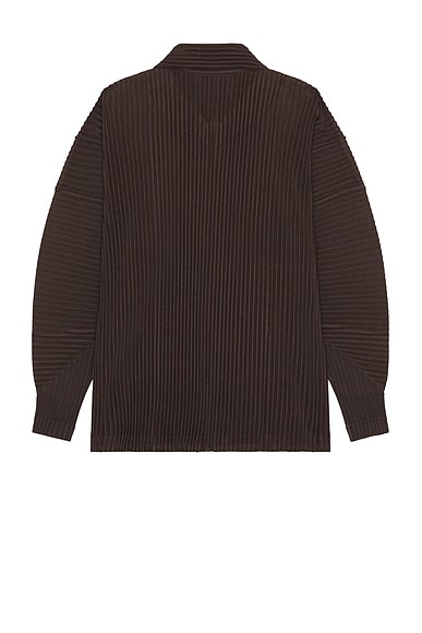 Issey Miyake Heather Pleats Jacket In Brown