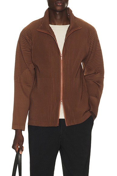 Homme Plisse Issey Miyake Color Pleats 2 Blouson in Anchor Brown
