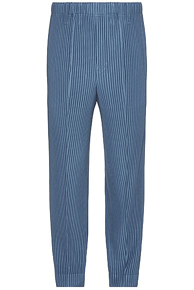 Homme Plisse Issey Miyake Compleat Trousers in Blue Grey