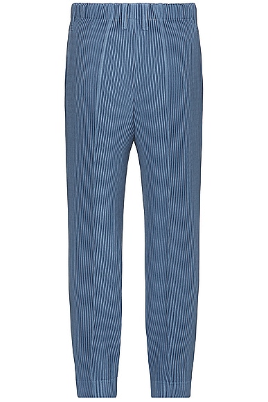 Shop Issey Miyake Compleat Trousers In Blue Grey